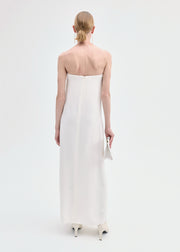 Strapless Column Dress in Viscose Crepe - Ivory - CO Collections